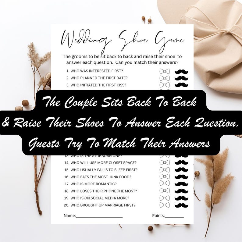 Mr and Mr Wedding Shoe Game, PRINTED + SHIPPED Groom Or Groom Bachelor Party Game, Two Grooms Guess Who Game, Gay Bachelor Party Game Cards